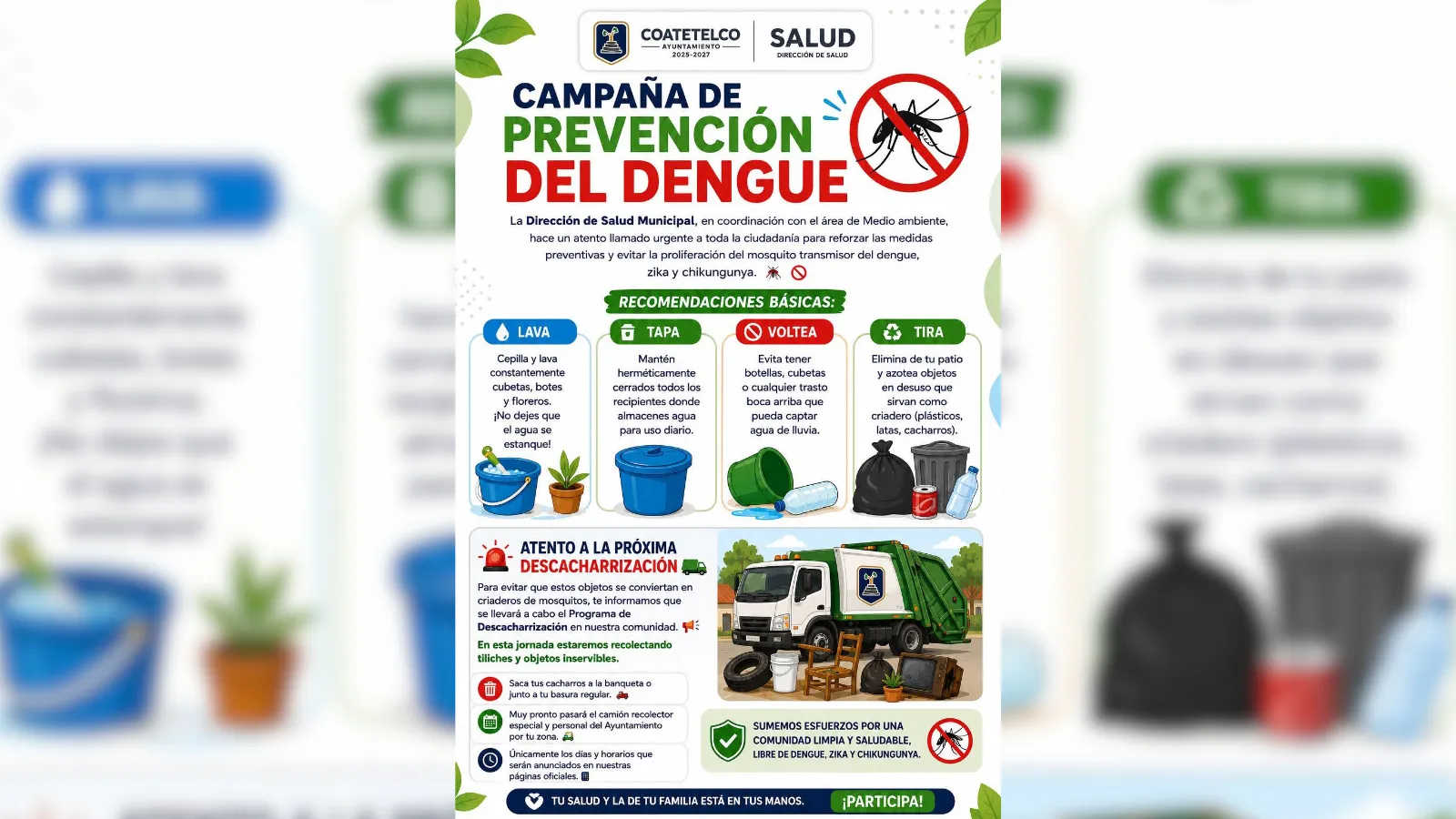 Coatetelco refuerza acciones preventivas contra el dengue