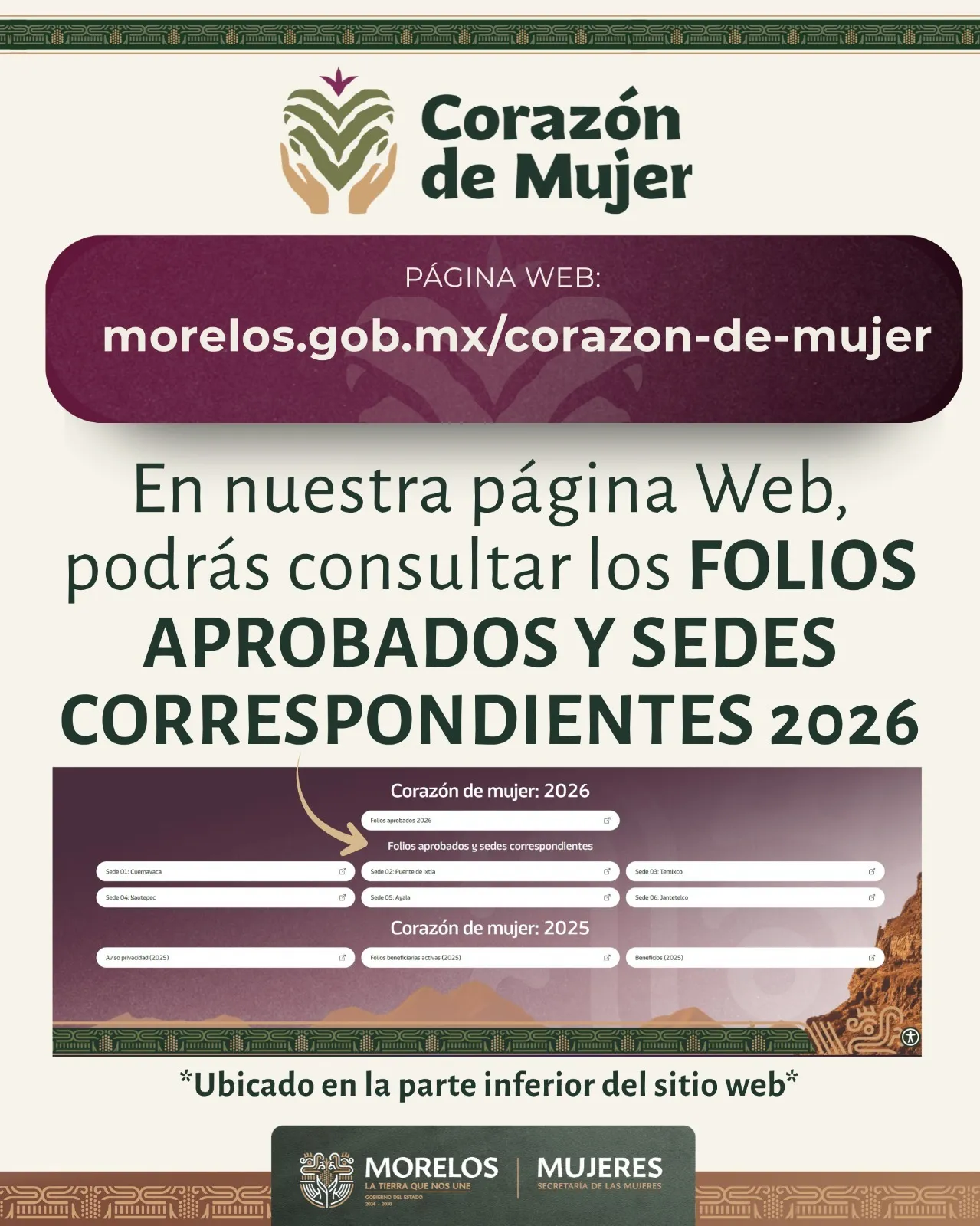 Corazón de Mujer abre consulta de sedes y requisitos para entrega de tarjetas 2026