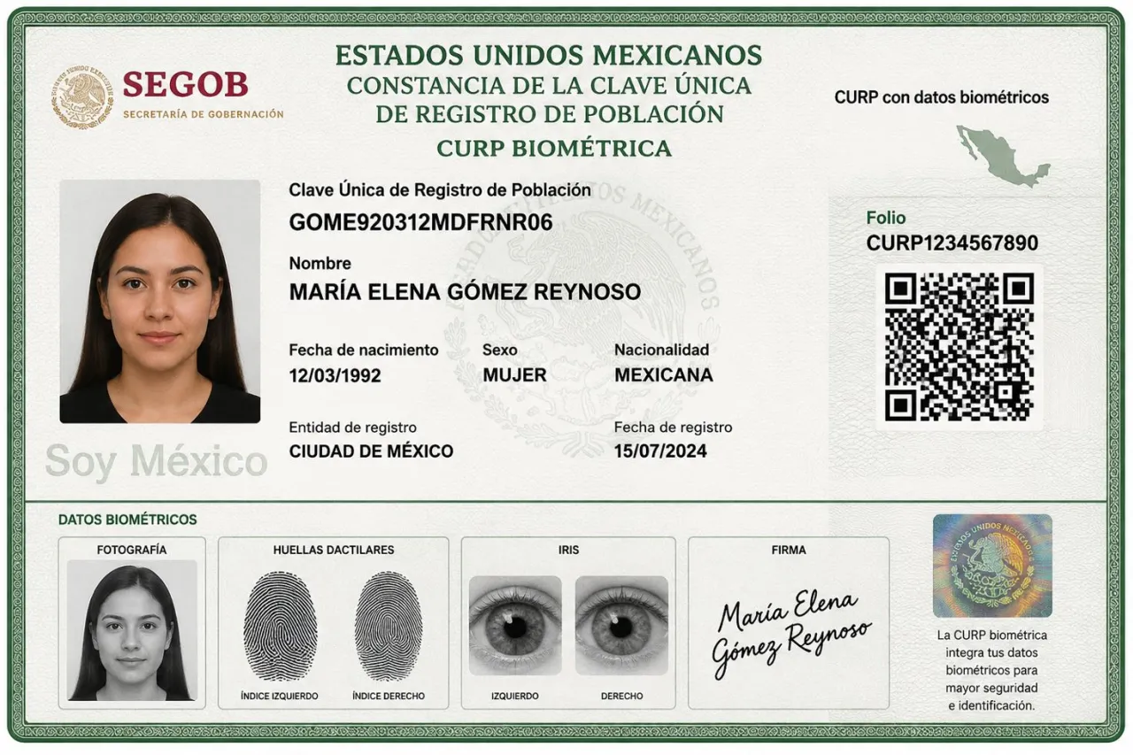 CURP biométrica iniciará en 2026 con datos de iris y huellas