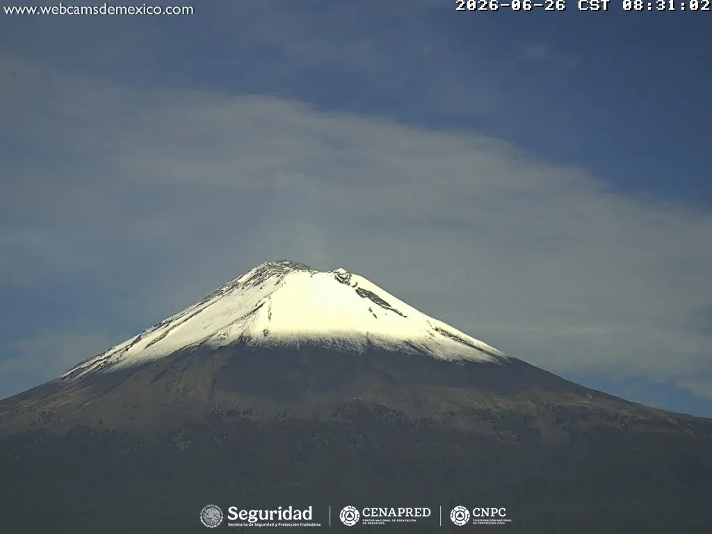 Popocatépetl registra 12 exhalaciones; autoridades mantienen Alerta Amarillo Fase 2