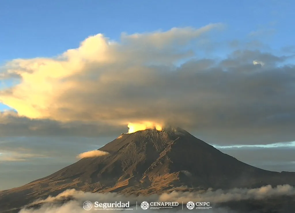 Popocatépetl registra 161 exhalaciones en 24 horas; se mantiene Alerta Amarilla Fase 2